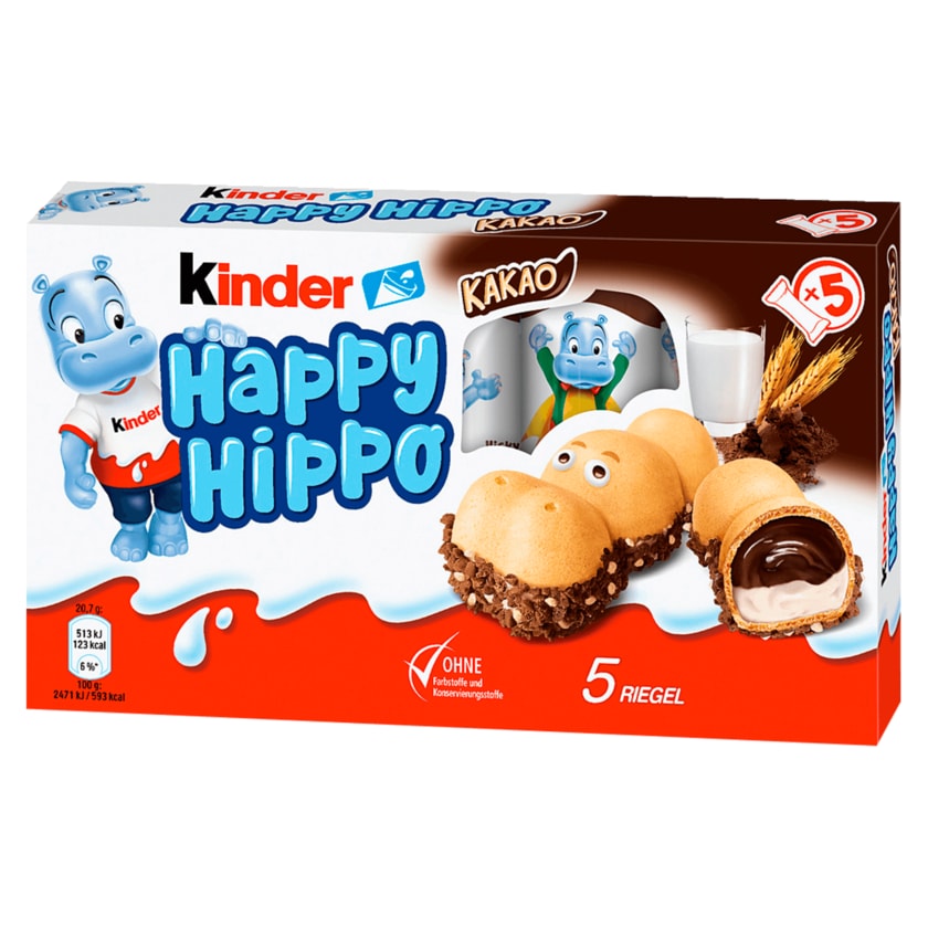 Kinder Happy Hippo Cacao 5 Riegel